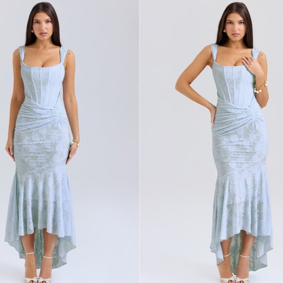 HOUSE OF CB 'Cesca' Bluebell Floral Maxi Dress NWOT